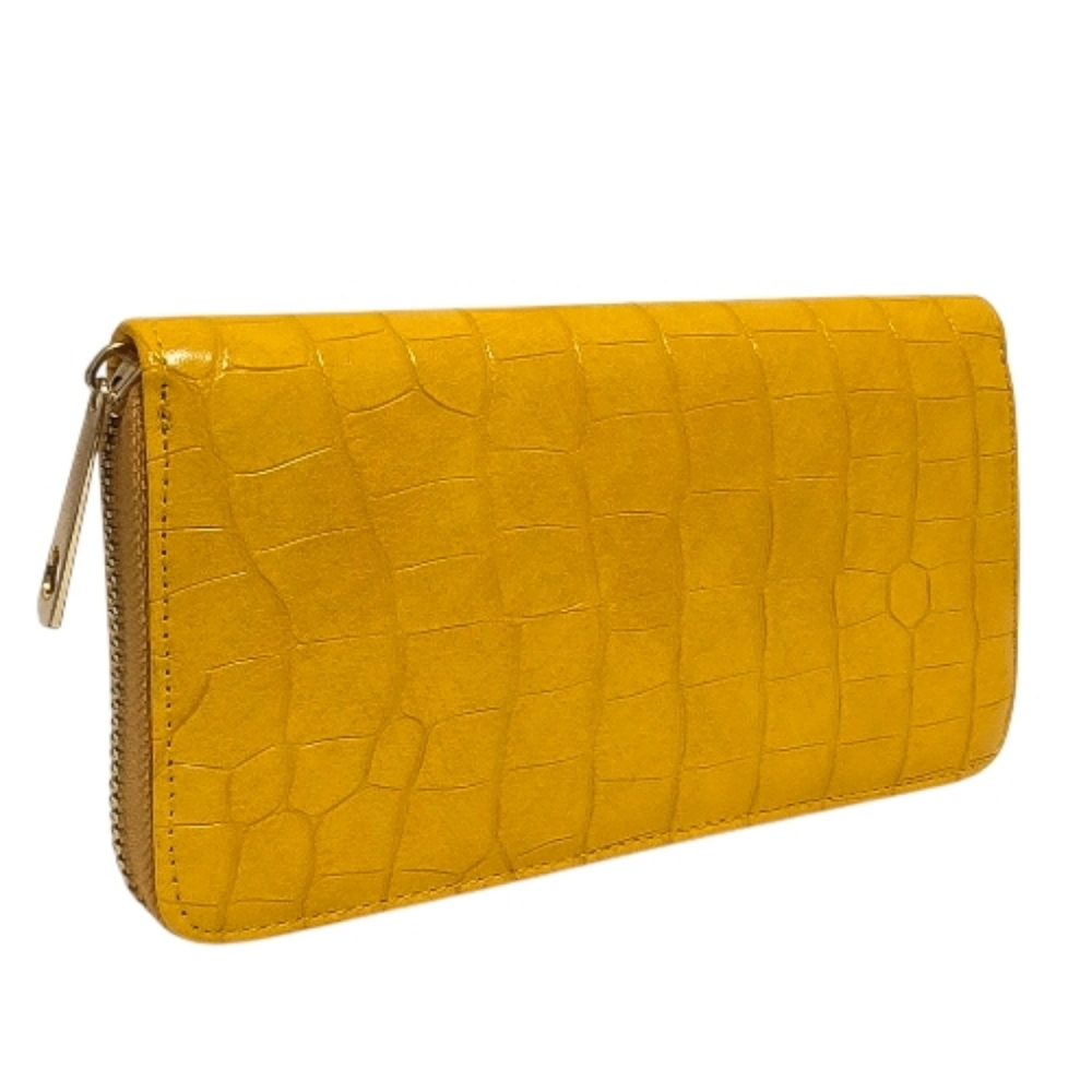 NEW Faux Leather Alligator Print Zip Wallet